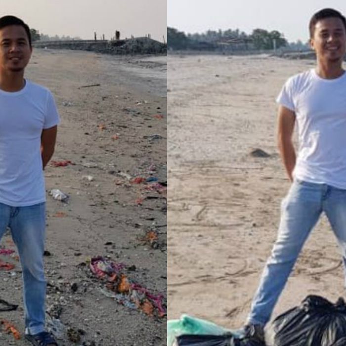 Pessoas recolhem lixo de praias, rios e mais e postam fotos do antes e depois com o #TrashChallenge