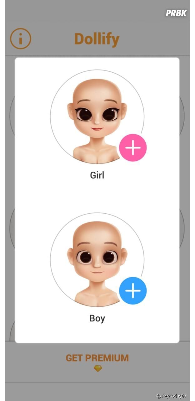 Dollify: selecione seu gênero e monte seu avatar!