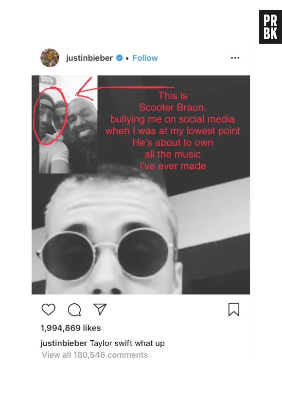 Justin Bieber e Scooter Braun debocharam de Taylor Swift anos atrás