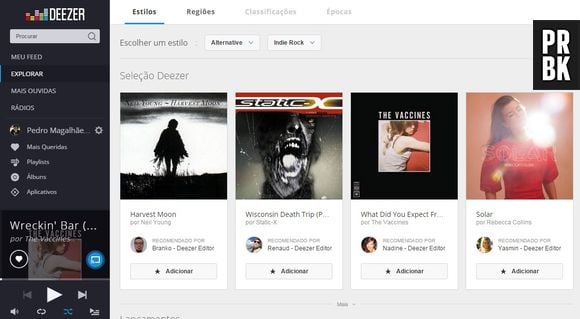 Descubra novos artistas explorando em Deezer