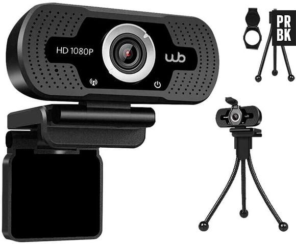 Uma webcam full HD com microfone é ótima para suas aulas à distâcnia