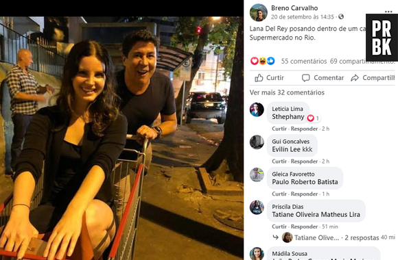 Lana Del Rey posando em carrinho de supermercado no Rio de Janeiro