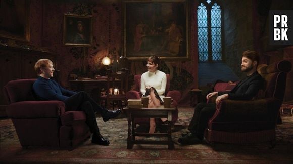 Rupert Grint, Emma Watson e Daniel Radcliffe em "De volta a Hogwarts". O especial trará entrevistas e conversas do elenco