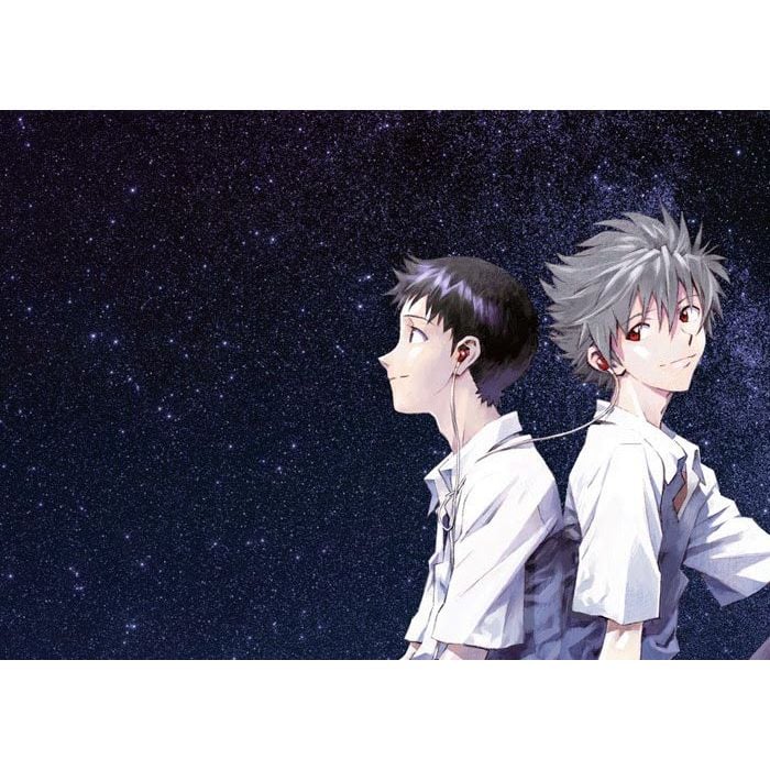  Em &quot;Neon Genesis Evangelion&quot;,  Shinji vive romances com várias meninas e um relacionamento breve com     Kaworu    