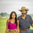 "Pantanal":  José Leôncio (Marcos Palmeira) e Filó (Dira Paes) se casam ao fim da novela 