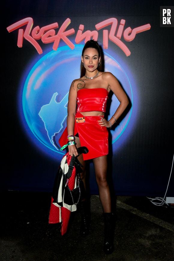 Rock in Rio: Sarah Andrade foi com look vermelho