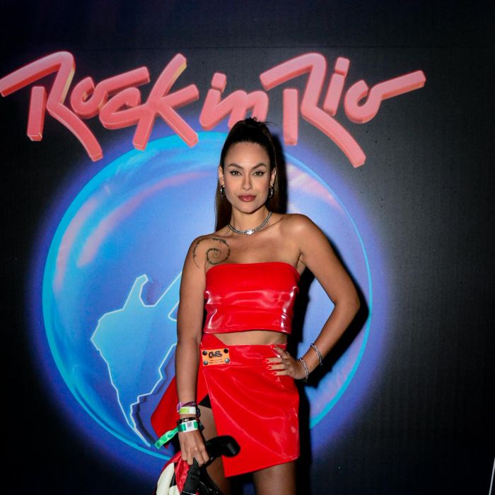 Rock in Rio: Sarah Andrade foi com look vermelho