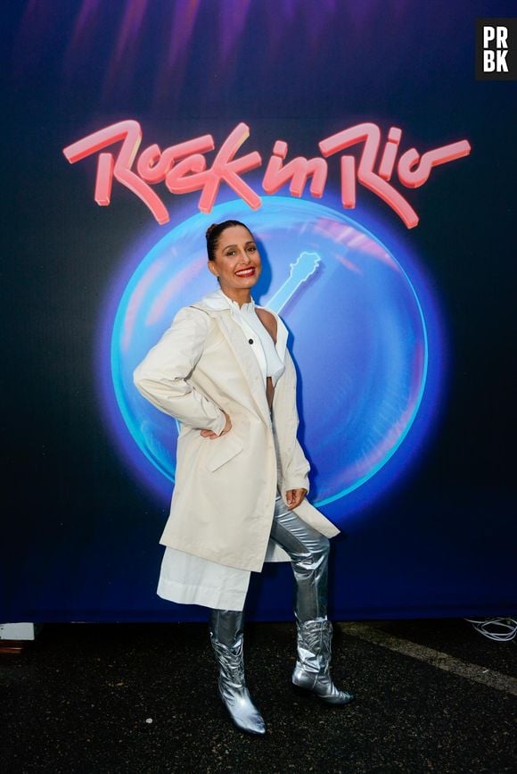 Rock in Rio: Camila Pitanga foi com branco e peças metalizadas