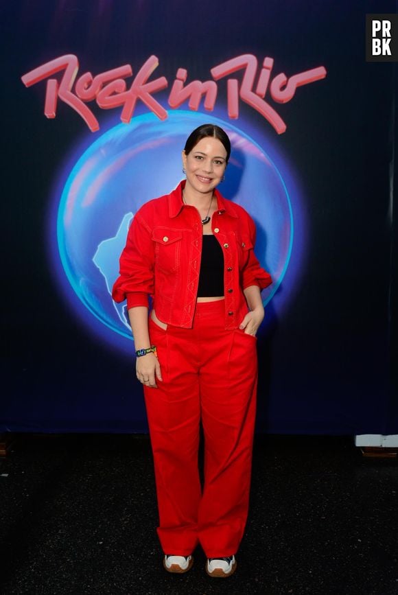 Rock in Rio: Leandra Leal foi de vermelho