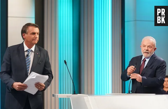 Lula e Bolsonaro no debate presidencial da Globo