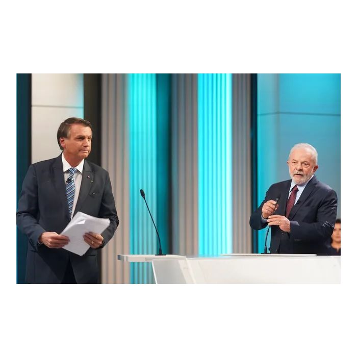 Lula e Bolsonaro no debate presidencial da Globo