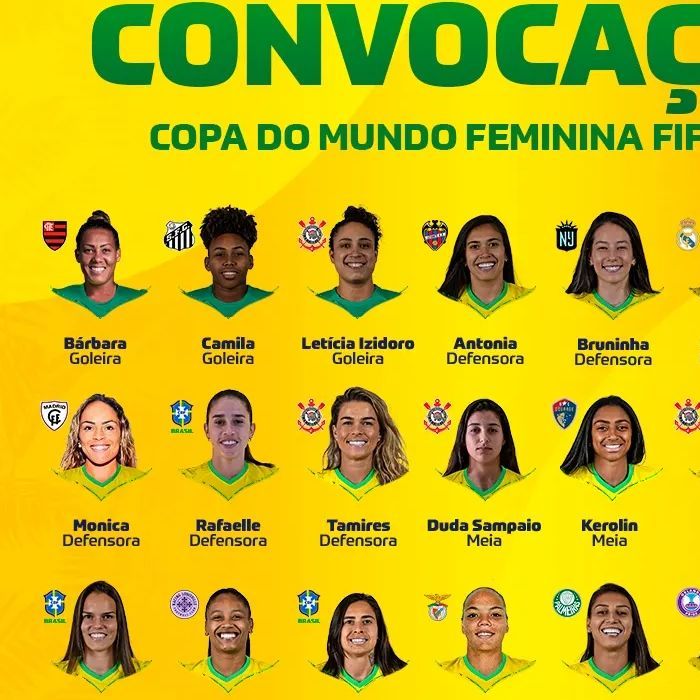 Veja a escalação da seleção feminina de futebol