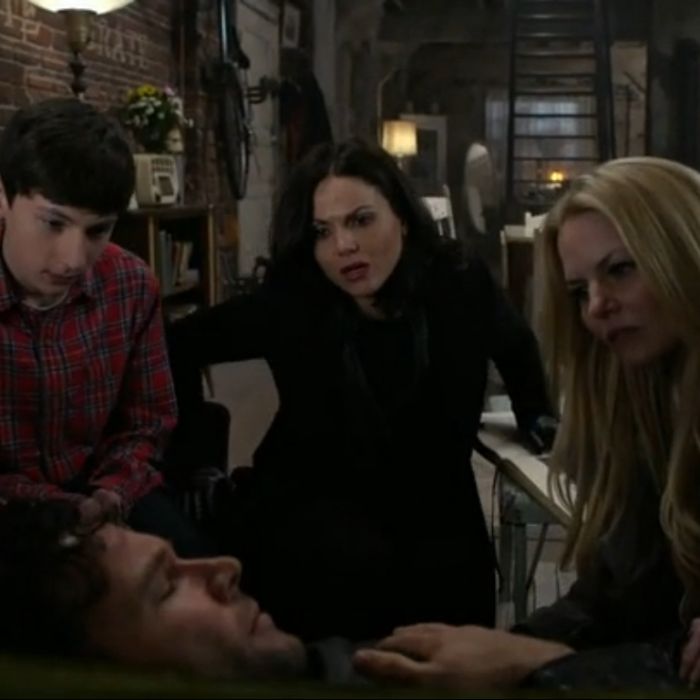  Henry (Jared S. Gilmore), Regina (Lana Parrilla) e Emma (Jennifer Morrison) &quot;Once Upon a Time&quot; 