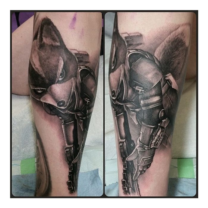  Se liga nessa tattoo do&amp;nbsp;Fox McCloud, do game &quot;Star Fox&quot; 