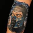  O Sub-zero &eacute; um dos favoritos de "Mortal Kombat". Essa tatuagem todo mundo vai querer fazer 