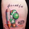 Yoshi de "Super Mario" vira tatuagem