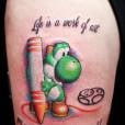 Yoshi de "Super Mario" vira tatuagem