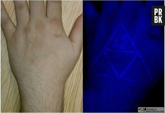 Uma tatuagem de "The Legend of Zelda" que só aparece no escuro!