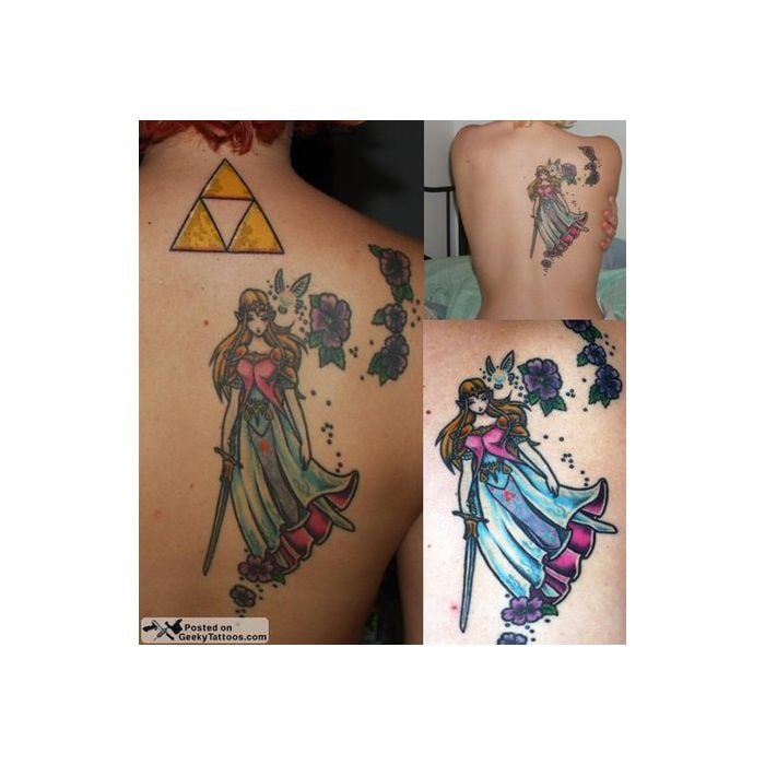Triforce e a princesa Zelda se tornam tatuagem