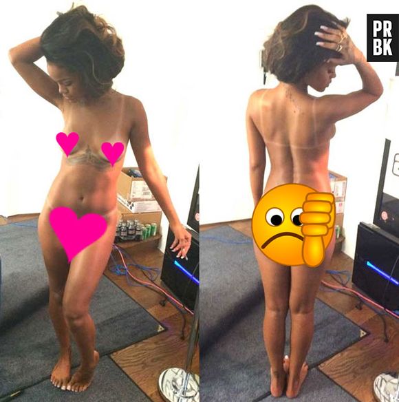 Uma das fotos da Rihanna nua que foram vazadas na internet sem autorização da artista