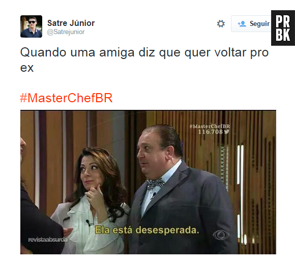 Pode perguntar pra sua melhor amiga se você não tem a mesma reação da Ana Paula Padrão, do "MasterChef Brasil"