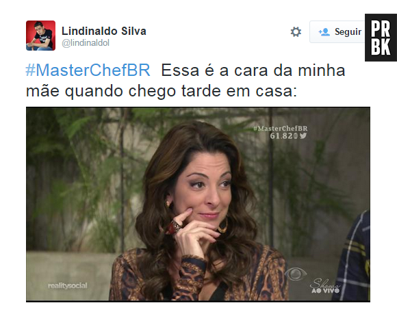 O pessoal não perdoou a cara da Ana Paula Padrão no último episódio exibido do "MasterChef Brasil", da Band