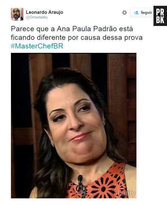 No Twitter, criaram a versão gordinha da Ana Paula Padrão, do "MasterChef Brasil"