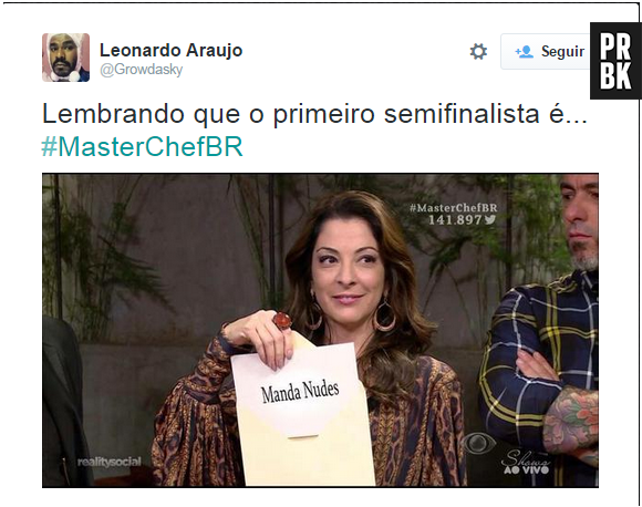 E aí, você mandaria nudes para a Ana Paula Padrão, do "MasterChef Brasil"?