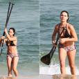 A atriz Isis Valverde, que está no ar em "Amores Roubados", foi flagrada enquanto praticava o stand up paddle