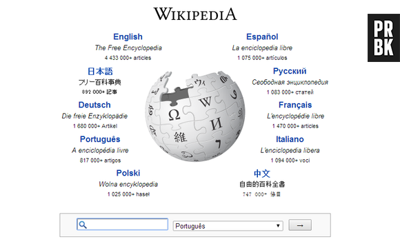 Página inicial da Wikipédia