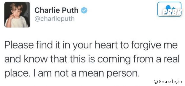 Charlie Puth pede desculpas após xingar Justin Bieber em show