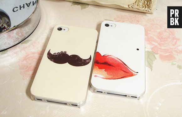 Capinha de celular Moustache and Red Lips