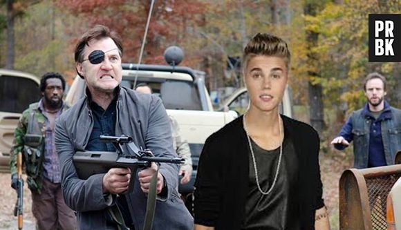 Até Justin Bieber se tornou uma vítima do Governador (David Morrissey) na zoeira em "The Walking Dead"