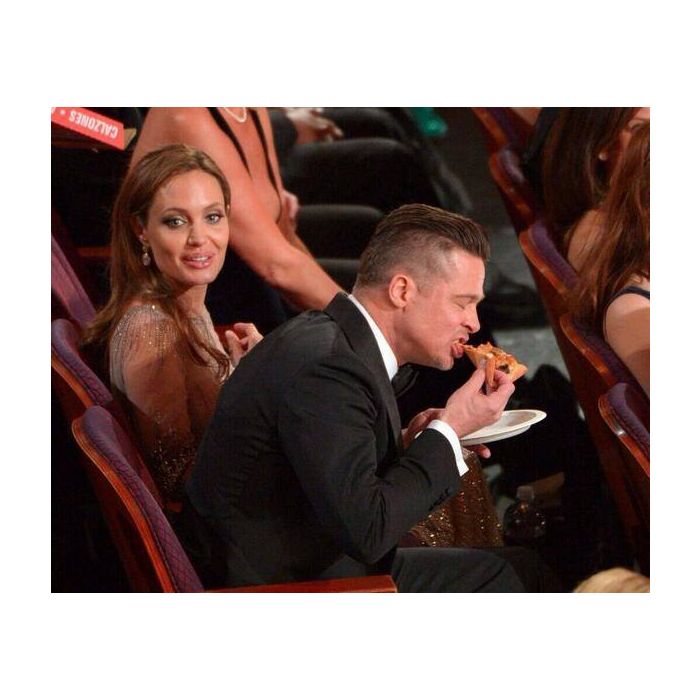 Brad Pitt come pizza no Oscar 2014