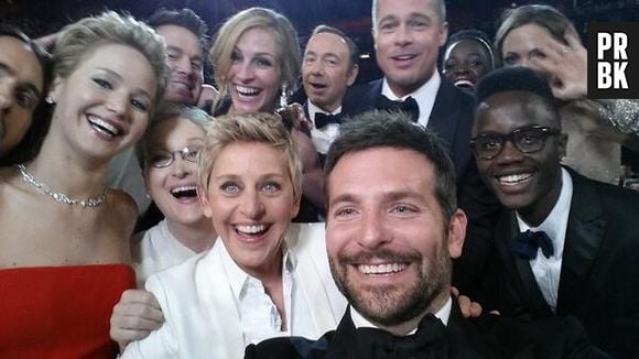 Elle DeGeneres publicou um "selfie" no Oscar 2014 e a imagem foi a mais retuitada da história