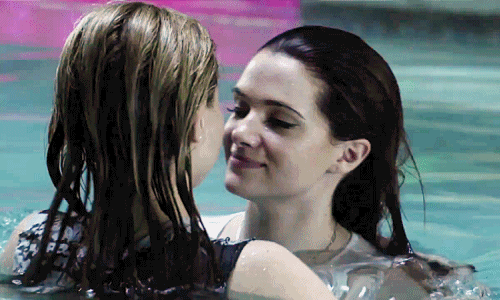 Lesbians Kissing In A Pool