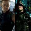 O Gavião Arqueiro (Jeremy Renner) e o Arqueiro Verde (Stephen Amell) teriam muito o que falar sobre flechas e coisas do tipo