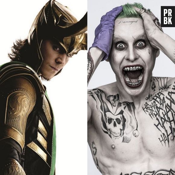 Com os vilões Loki (Tom Hiddleston) e Coringa (Jared Leto) juntos, não teria pra ninguém!