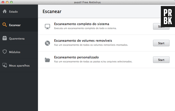 "Avast" vai escanear sua computador em busca de vírus