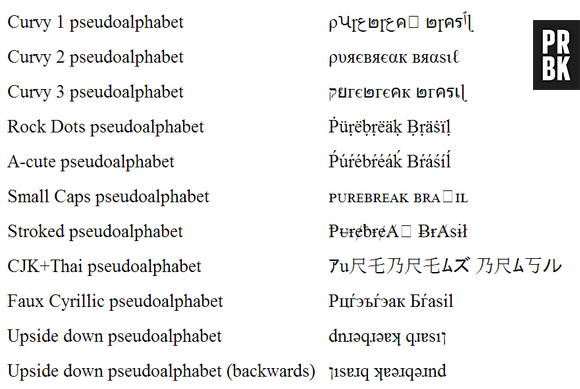 Fontes diferentes para você usar no Twitter