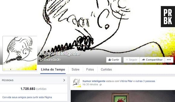 Página Humor Inteligente no Facebook