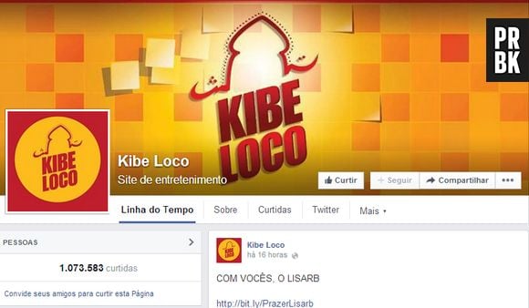 Página do Kibeloco no Facebook