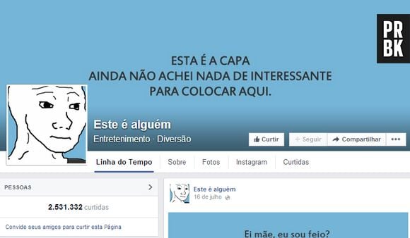 Página Este é Alguém no Facebook