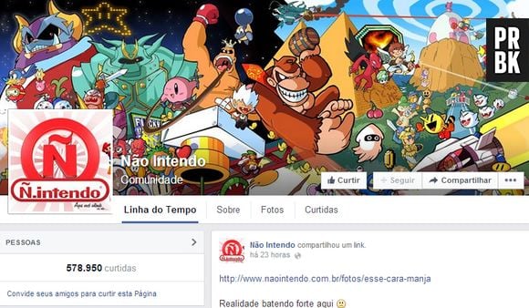 Página Não Intendo no Facebook