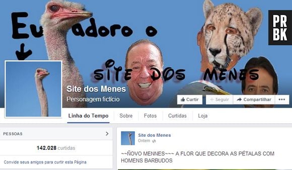 Página Site dos Menes no Facebook