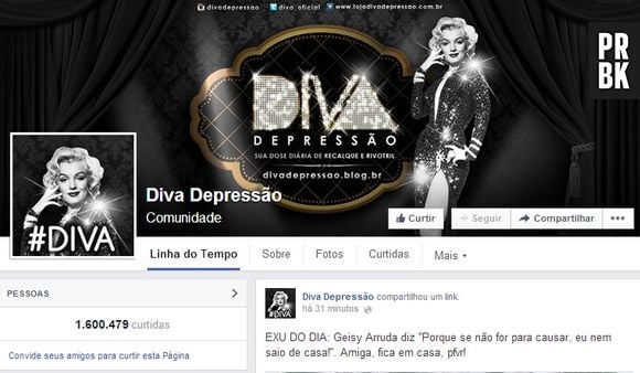 Página Diva Depressão no Facebook