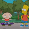  Bart Simpson e Stewie Griffin se divertem com skate em epis&oacute;dio que mistura universo de "Os Simpsons" e "Uma Fam&iacute;lia da Pesada" 