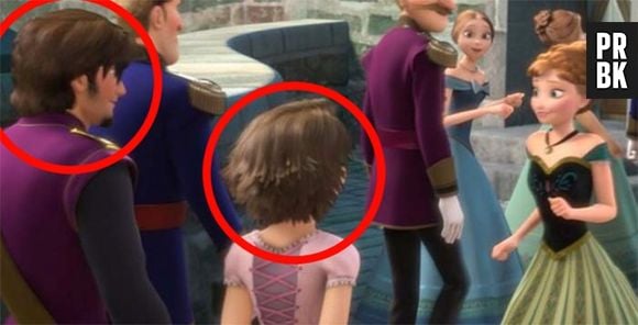 Olha o Flynn Rider e a Rapunzel fazendo uma pontinha em "Frozen"!