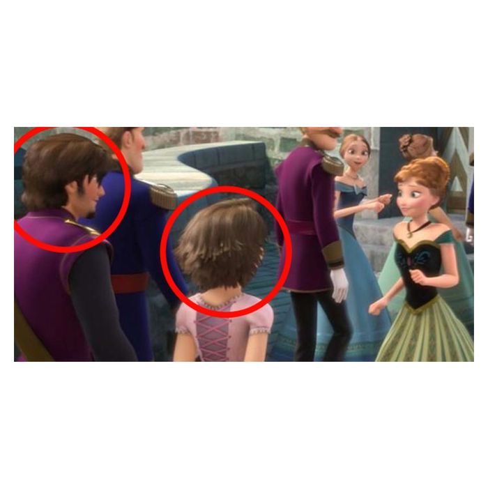  Olha o Flynn Rider e a Rapunzel fazendo uma pontinha em &quot;Frozen&quot;! 
