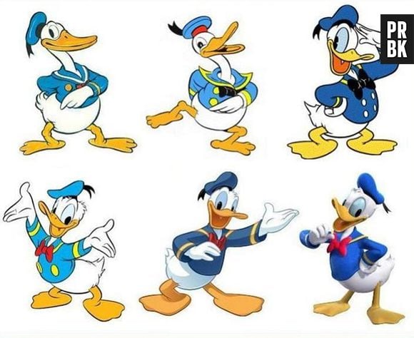 Já o Pato Donald ficou com uma expressão muito mais simpática